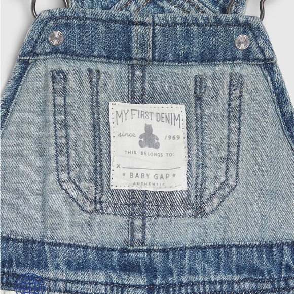 Baby 100% Organic Cotton Denim Overalls baby gap - Picture 4 of 4